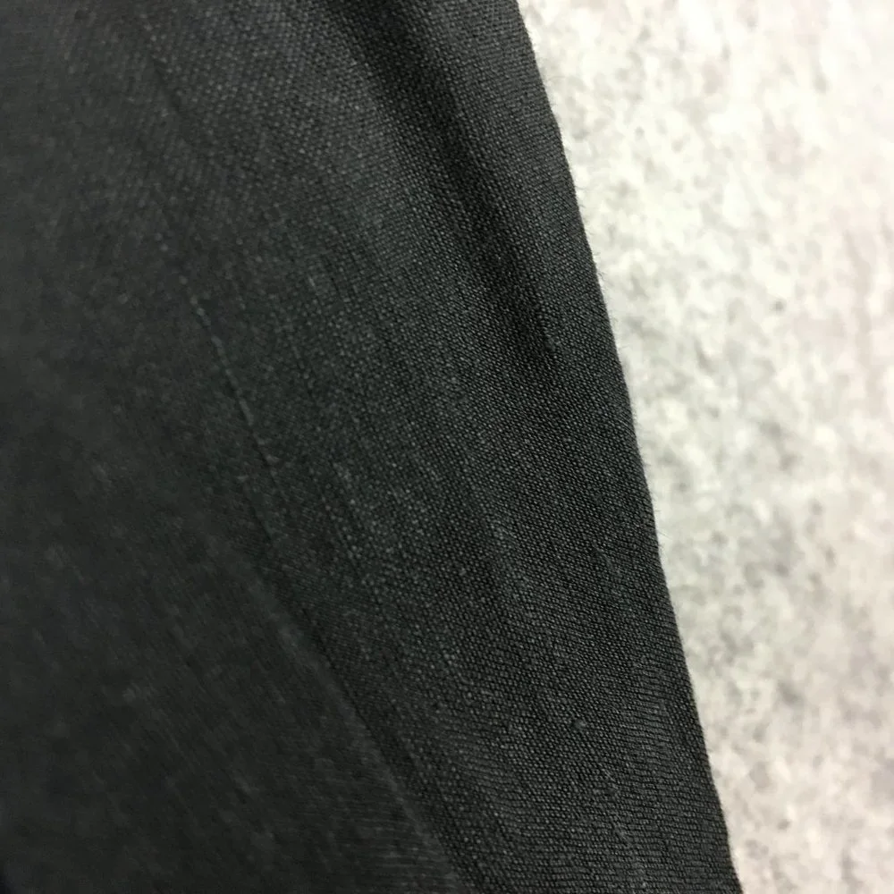 Babaton Pants XXS Linen Black Straight Crop Mid Rise Casual Drawcord Artizia